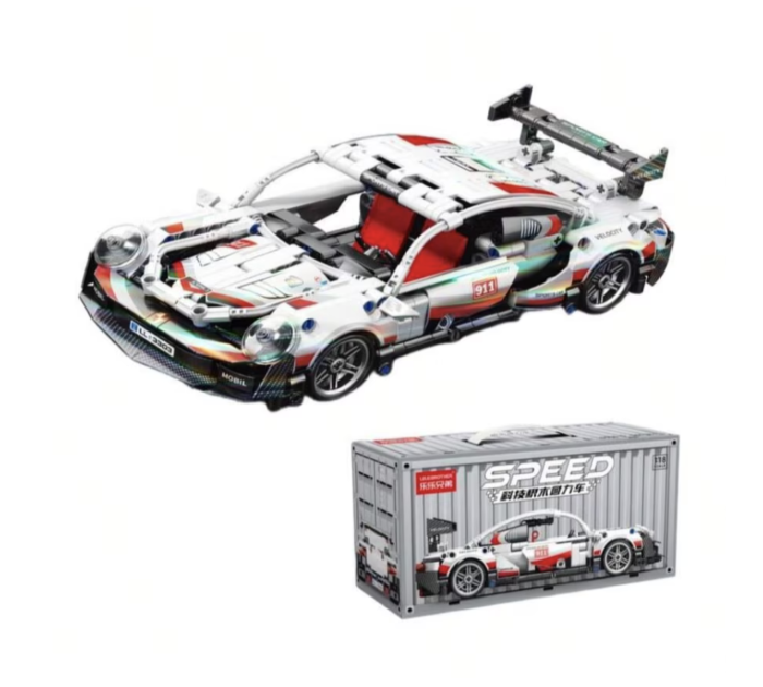 Set constructie masina de curse Supercar, scara 1:18 pull-back, 455 piese, 6 ani+ [6]
