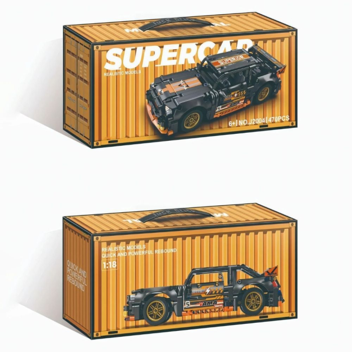 Set constructie masina de curse Supercar, scara 1:18 pull-back, 520 piese, 6 ani+ [8]