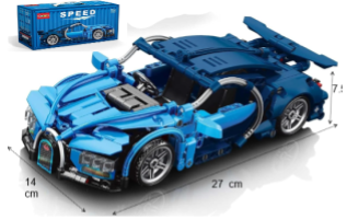 Set constructie masina de curse Supercar, scara 1:18 pull-back, 423 piese, 6 ani+ [2]