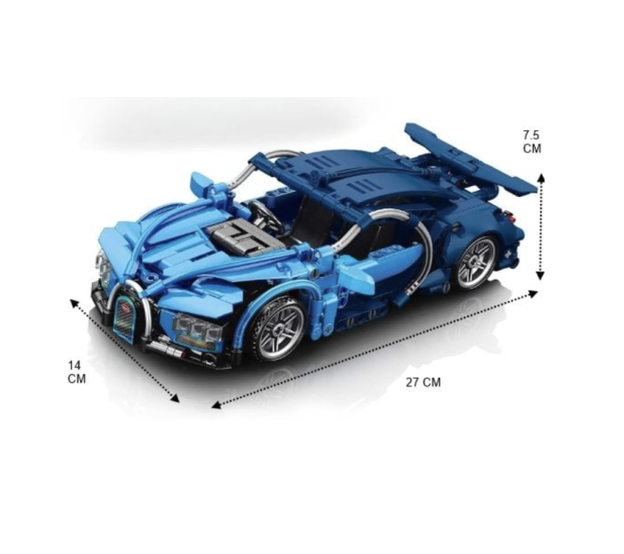 Set constructie masina de curse Supercar, scara 1:18 pull-back, 423 piese, 6 ani+ [7]