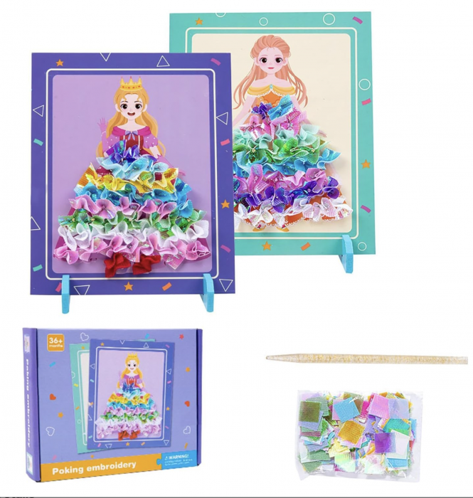 Set creativ si educativ Broderie pe rochia printesei blonde [6]