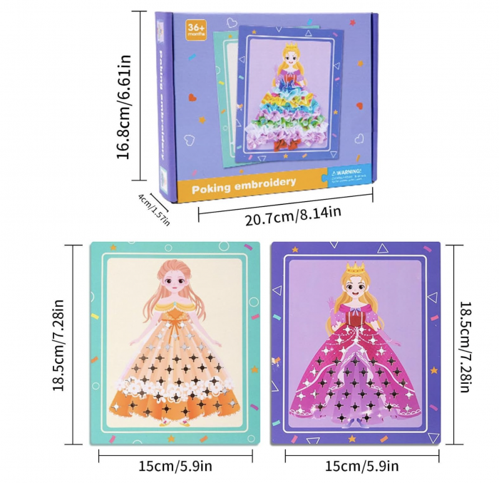 Set creativ si educativ Broderie pe rochia printesei blonde [4]