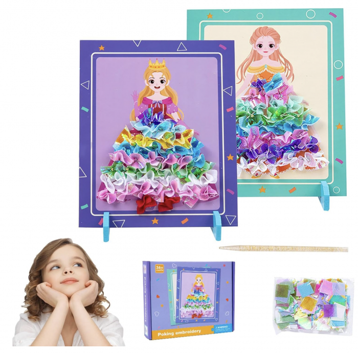 Set creativ si educativ Broderie pe rochia printesei blonde [8]