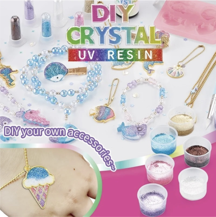 Set creativ DIY Bijuterii din Rasina UV cu tematica Desert, lampa UV si accesorii, +8 ani [3]