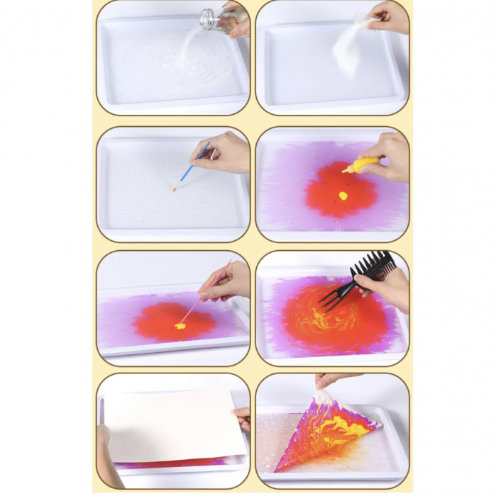 Set Creativ Pictură cu Efect de Marmura, 12 Culori [6]