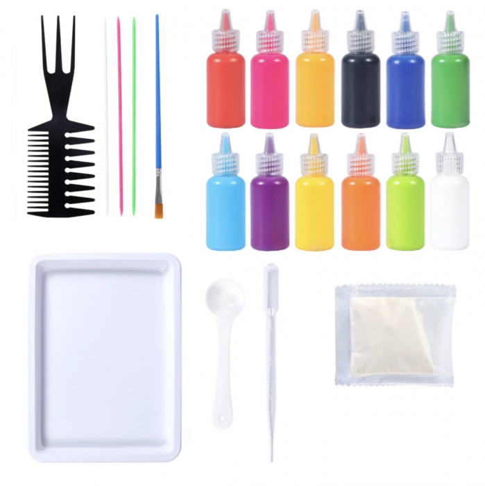 Set Creativ Pictură cu Efect de Marmura, 12 Culori [8]