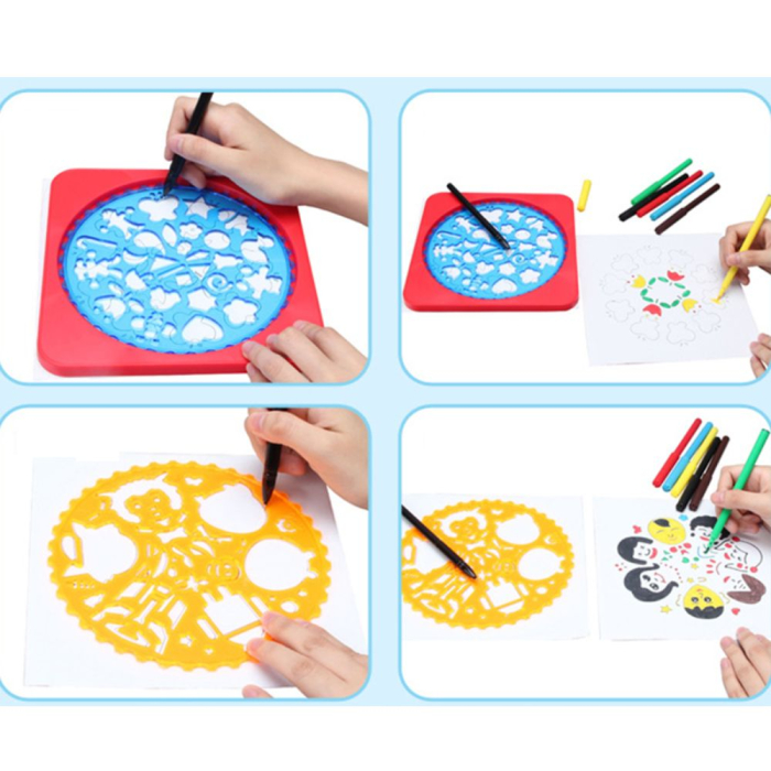 Set Creativ Sabloane Spirograf Instrumente pentru Desen Mandala [3]