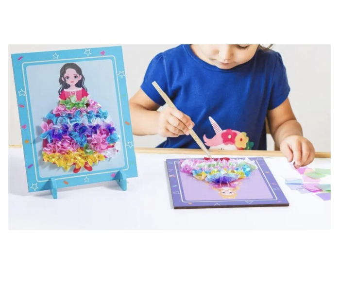 Set creativ si educativ Broderie pe rochia printesei brunete [8]