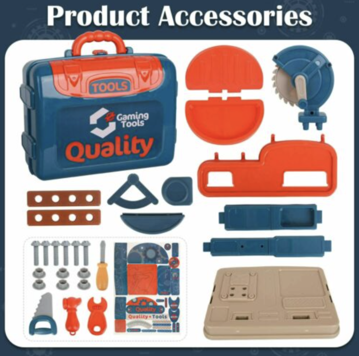 Set de bricolaj copii tip geanta transformabila in banc de scule [4]