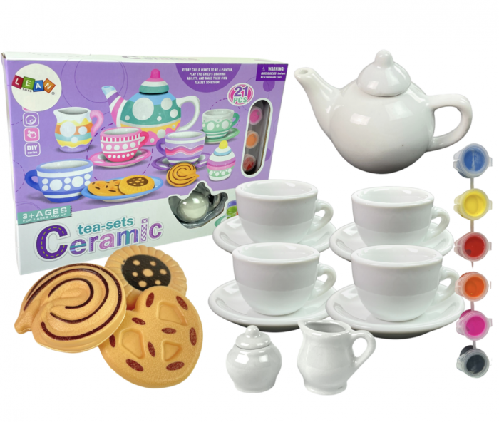 Set Creativ Ceai - Vase din Ceramica pentru Pictat [2]