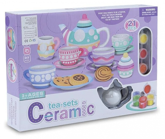 Set Creativ Ceai - Vase din Ceramica pentru Pictat [3]