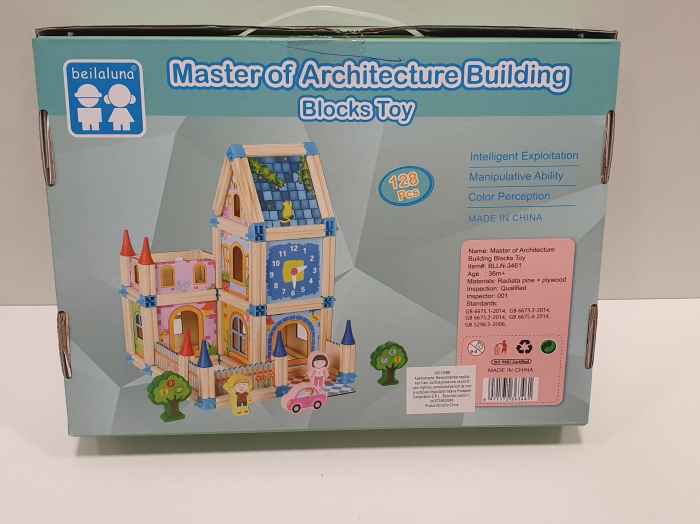 Set de constructie 128 piese din lemn - Micul Arhitect [3]