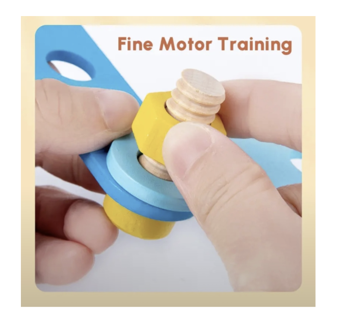 Set de Constructie si Sortare Forme, Variety Nut Combination, din Lemn [4]