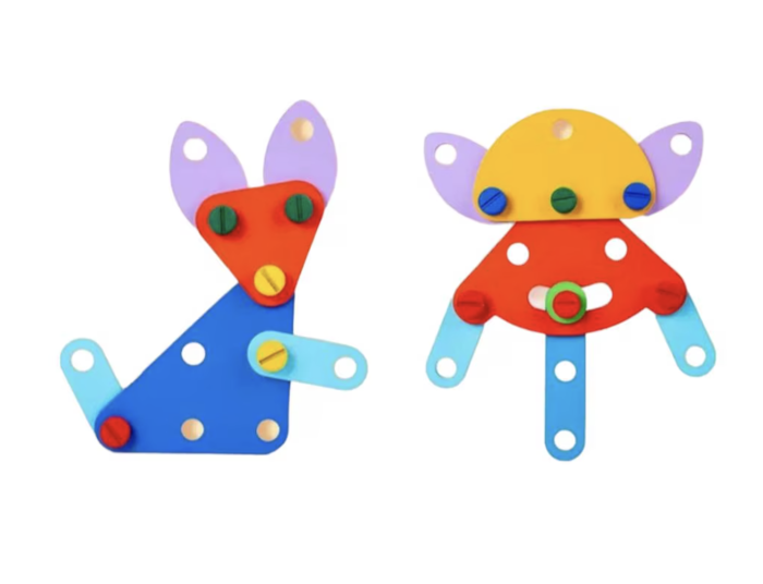 Set de Constructie si Sortare Forme, Variety Nut Combination, din Lemn [8]