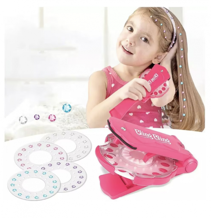 Set de frumusete aplicator cu 75 bling-blings pentru par