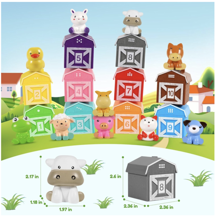 Set marionete de sortat si asociat cu animalute de la ferma, 20 piese, 3 ani+ [9]