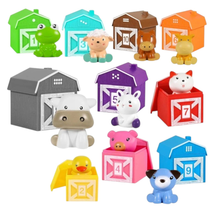 Set marionete de sortat si asociat cu animalute de la ferma, 20 piese, 3 ani+ [12]