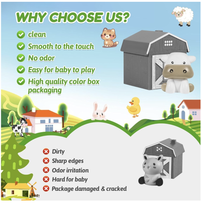 Set marionete de sortat si asociat cu animalute de la ferma, 20 piese, 3 ani+ [4]