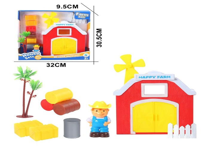 Set De Joaca Ferma Copii Happy Farm Cu Grajd Figurina Fermier Si Accesorii 3 Ani [2]