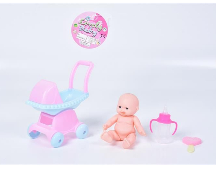 Set de joaca Papusa Bebe cu accesorii carucior, biberon si suzeta, 3 ani+ [3]
