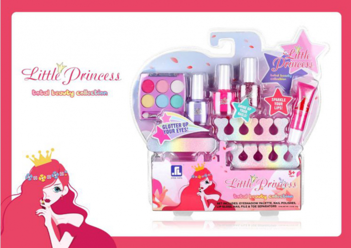 Set de machiaj si manichiura unghii, Little Princess Total Beauty Collection cu 8 piese