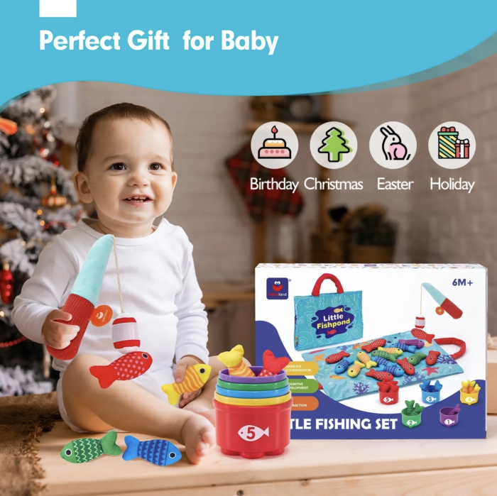 Set de pescuit si sortare culori textil, 22 piese, pentru copii 6 luni+ [9]