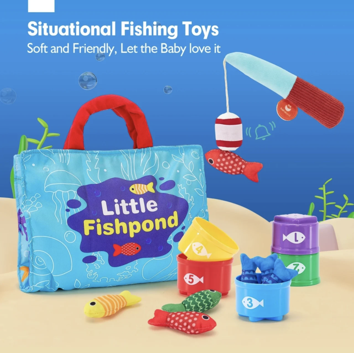 Set de pescuit si sortare culori textil, 22 piese, pentru copii 6 luni+ [8]