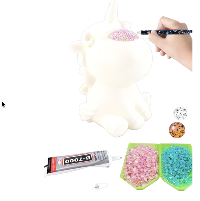 Set DIY Pictura cu Diamante Unicorn 5D 15 cm [5]