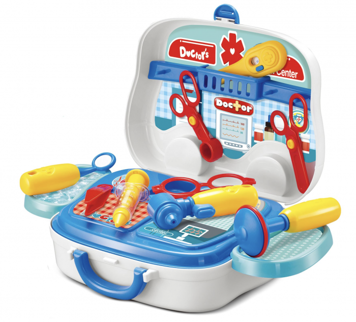 Set geanta cu trusa de doctor pentru copii, Doctor Kids alb