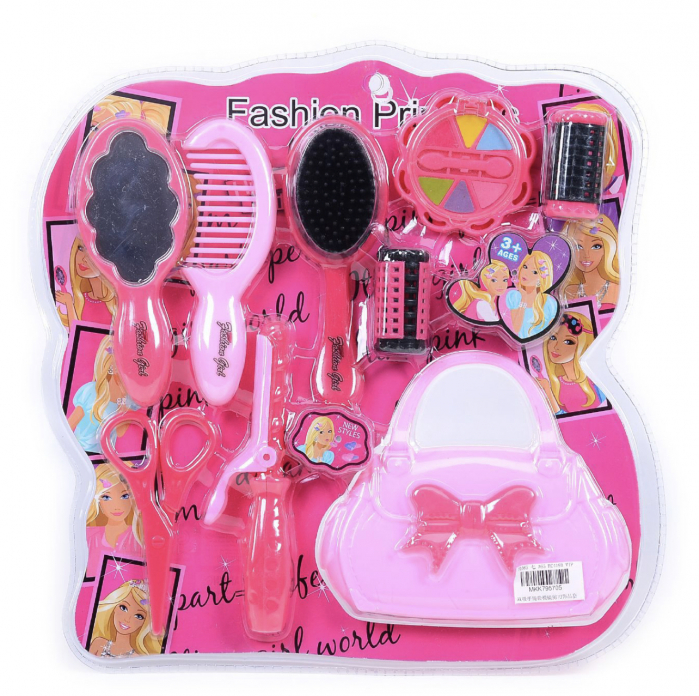 Set infrumusetare cu 9 accesorii pentru par si farduri