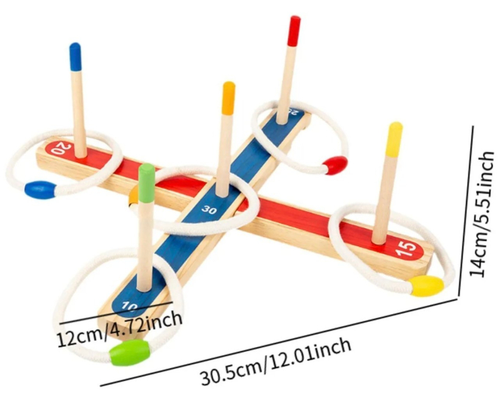 Set jocuri de societate Rings, pentru interior si exterior, din lemn [12]