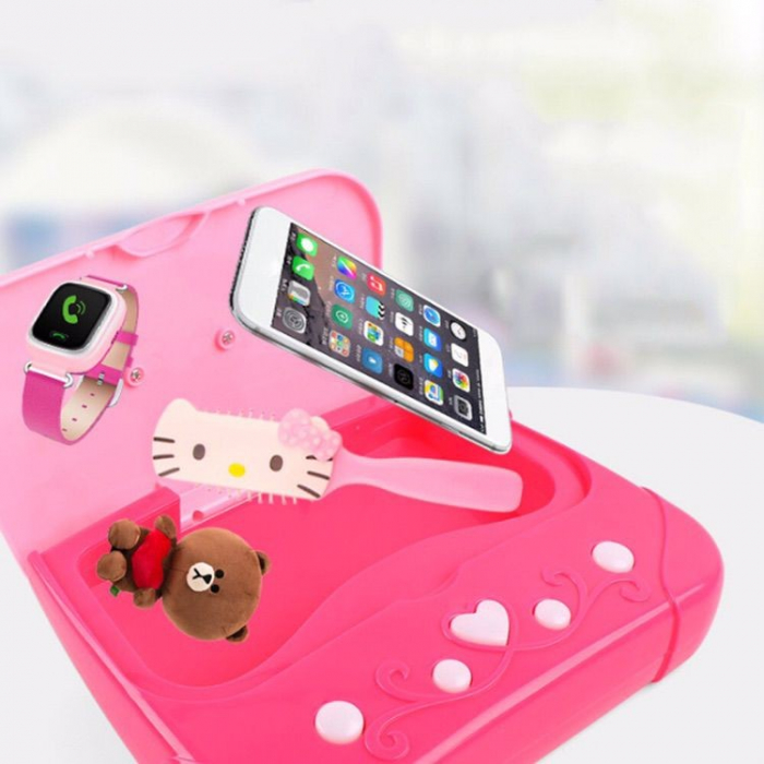 Set karaoke cu geanta muzicala si microfon MP3, cu sunete si lumini - roz cu alb [7]