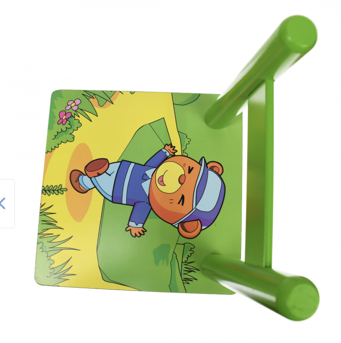 Set masuta cu doua scaune pentru copii, din MDF, verde, 59x39x40 cm [6]