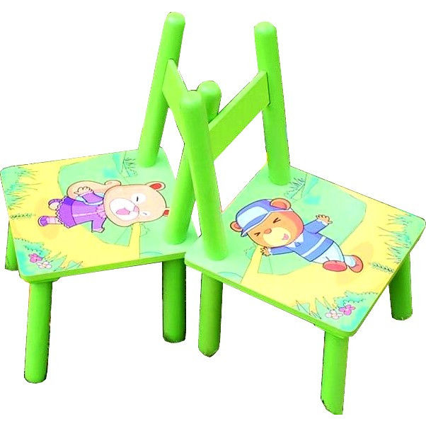Set masuta cu doua scaune pentru copii, din MDF, verde, 59x39x40 cm [4]
