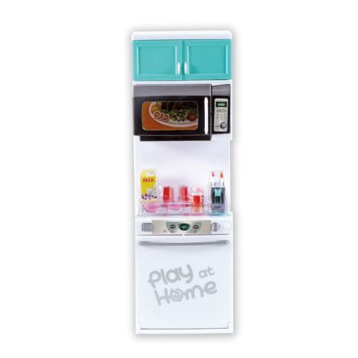Set mini bucatarie Play at Home cu masina de spalat vase, microunde si accesorii, alb-vernil, 35 cm, +3 ani [2]