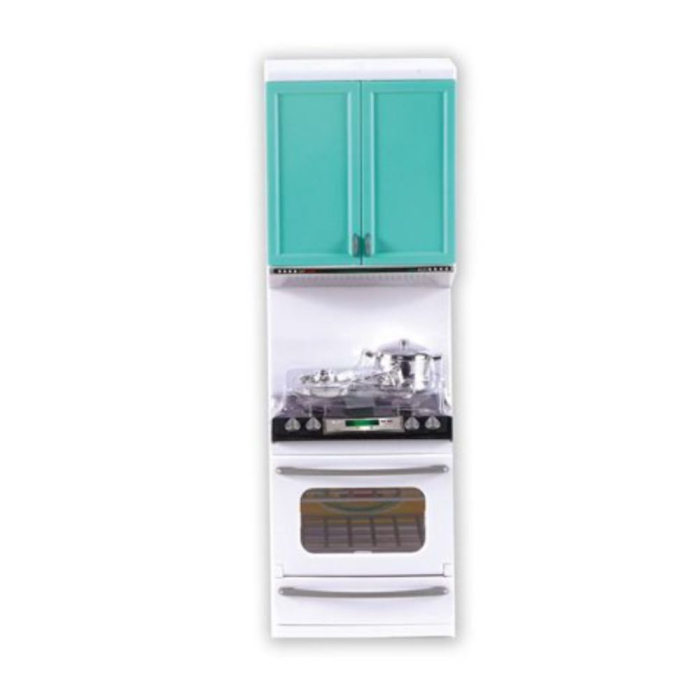 Set mini bucatarie Play at Home cu aragaz, cuptor si accesorii, alb-vernil, 35 cm, +3 ani [2]