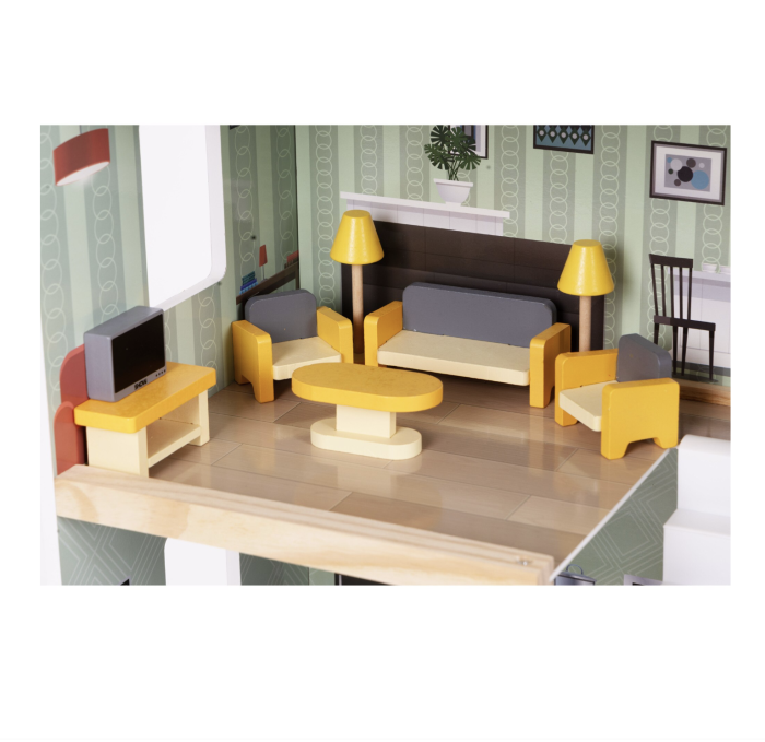 Set mobilier din lemn pentru papusi si casute, 30 piese pentru 5 camere, +3 ani [7]