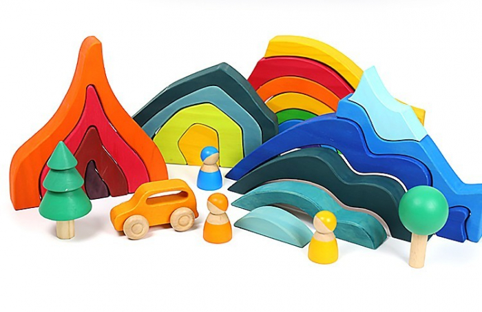 Set Montessori 23 piese Jumbo Rainbow [3]