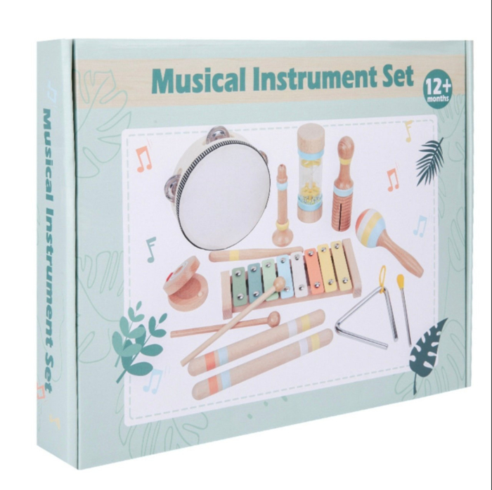 Set Montessori de 9 instrumente muzicale pentru copii, din lemn [8]