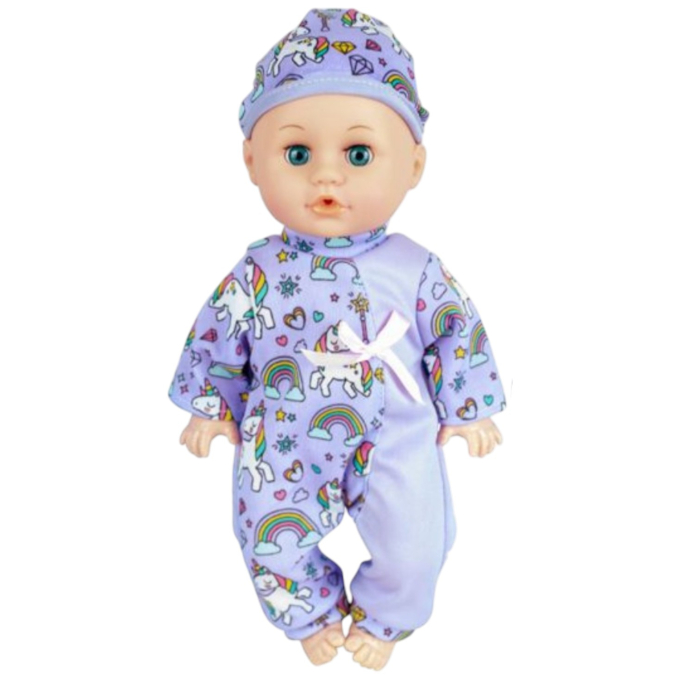 Set Papusa mov fara par, 33 cm, cu olita, haine de schimb si sunete in limba romana, +3 ani [4]
