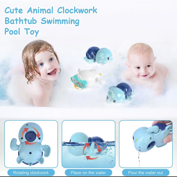 Set pescuit magnetic pentru baie Egreta cu jucarii plutitoare si plasa de depozitare [5]