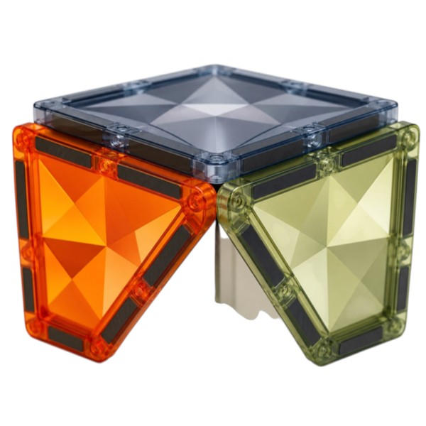 Set placi magnetice de constructie translucide in culori pastel, 50 piese, 3 ani+ [6]