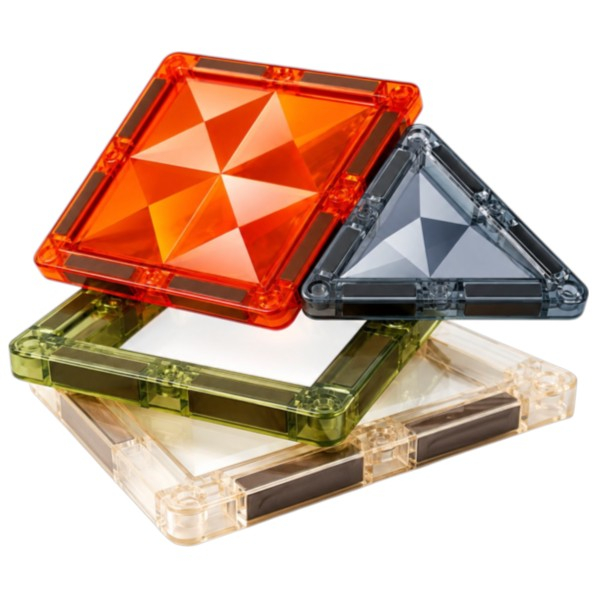 Set placi magnetice de constructie translucide in culori pastel, 50 piese, 3 ani+ [5]