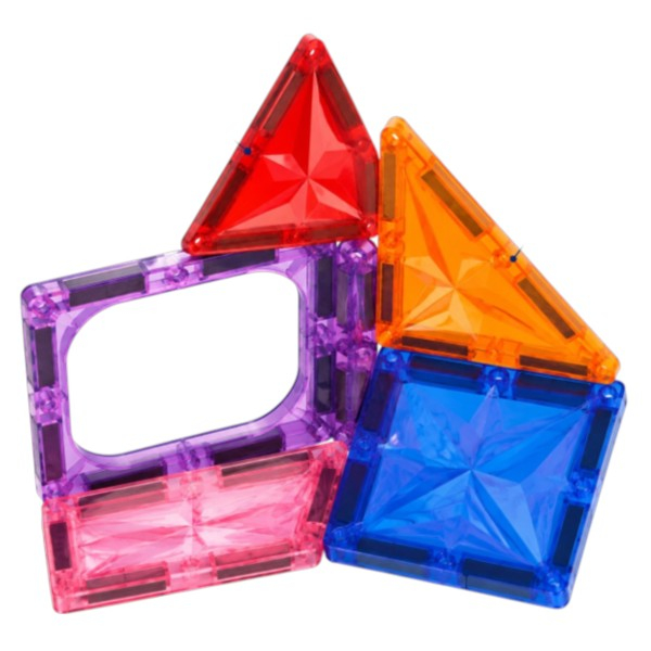 Set placi magnetice de constructie translucide in culori vii, 50 piese, 3 ani+ [5]