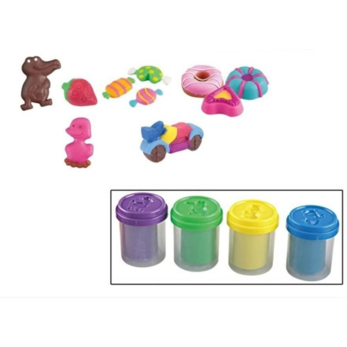 Set Plastilina Colorata cu Stampile si Accesorii 4 Borcane [3]