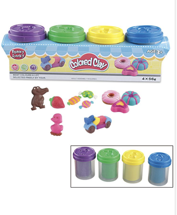 Set Plastilina Colorata cu Stampile si Accesorii 4 Borcane [2]