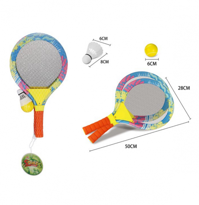 Set rachete badminton cu minge si fluturas