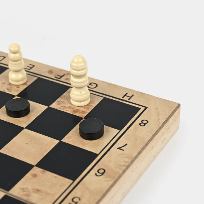 Set sah magnetic si table din lemn, pliabil, 35 cm [4]