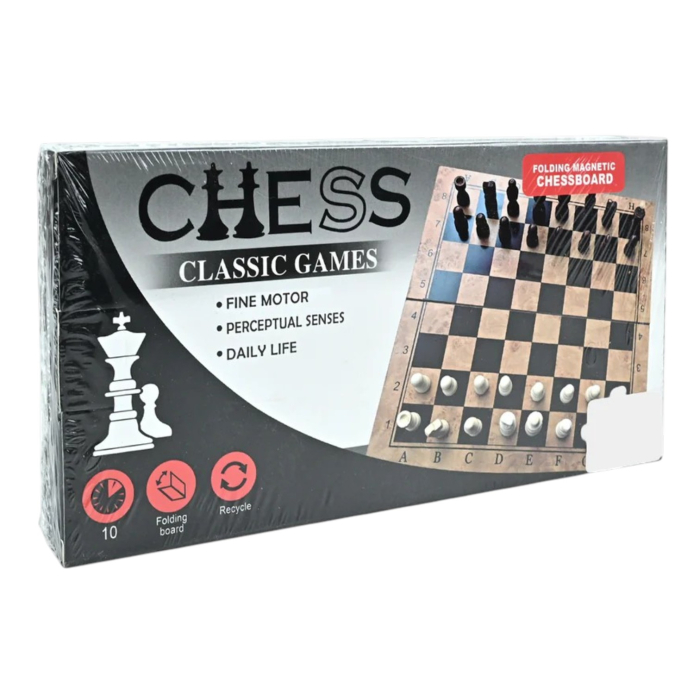 Set sah magnetic si table din lemn, pliabil, 35 cm [6]