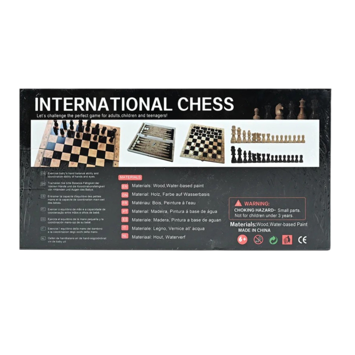 Set sah magnetic si table din lemn, pliabil, 35 cm [7]